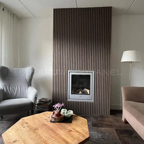 Customer photo review of Wooden Wall Panel | Natural Oak Grey Felt | Premium 3-sided Wood Veneer