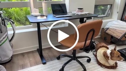 Customer video review of Flycity Electric Standing Desk Height Adjustable Computer Desk