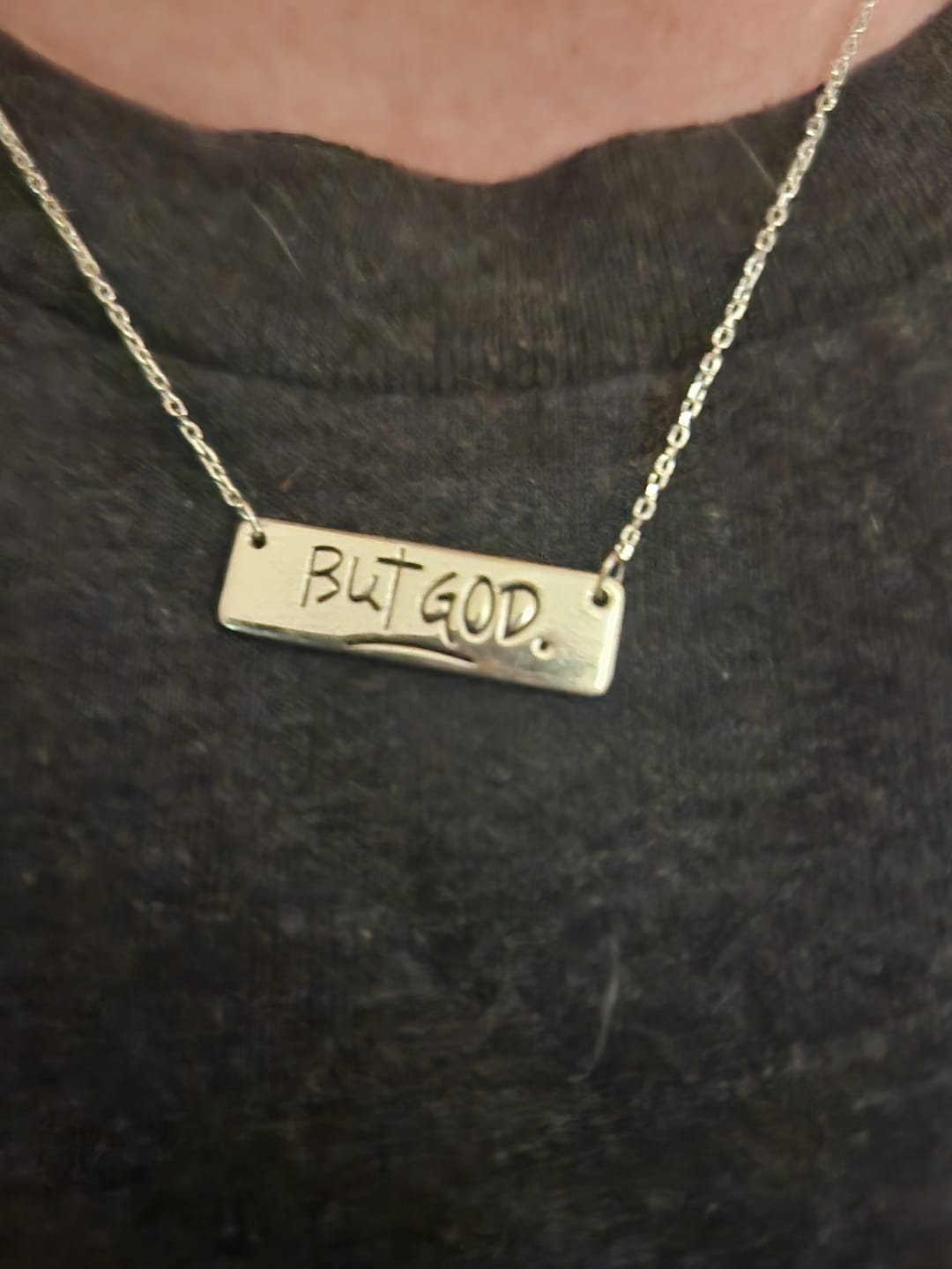 Customer photo review of but God necklace