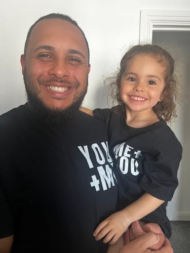 Customer photo review of You + Me Dad Matching T-Shirts - Black