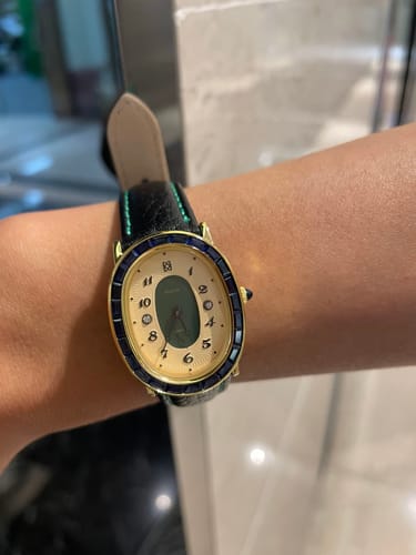 Customer photo review of Oval Halo Diamond Watch