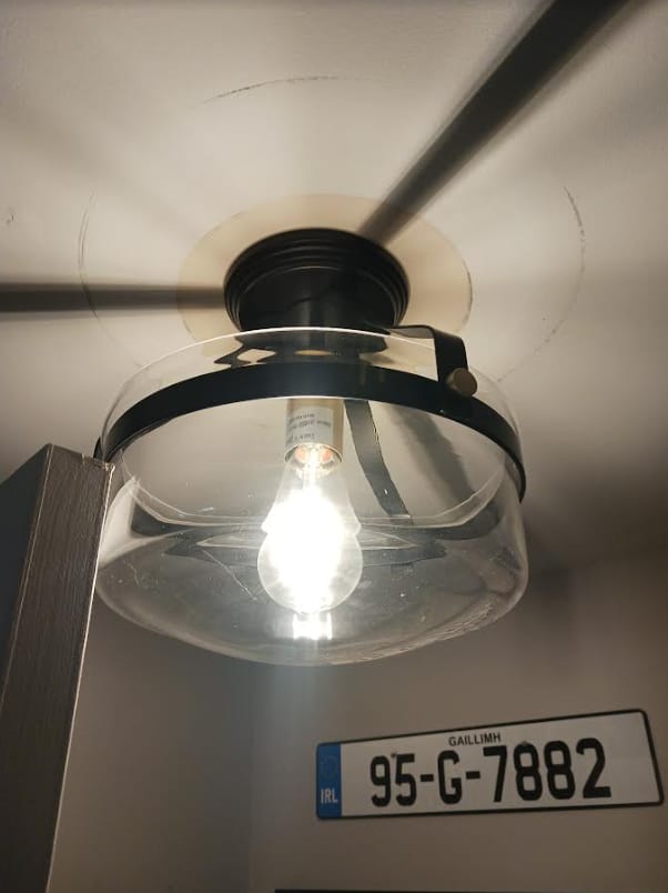Customer photo review of Glass Lantern Semi Flush Mount