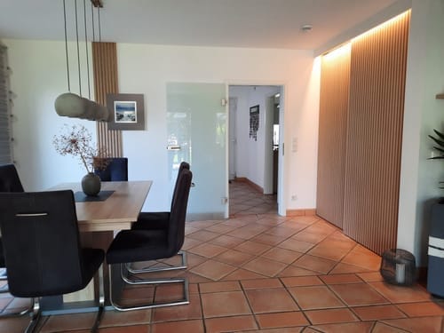 Customer photo review of Wooden Wall Panel | Natural Oak Grey Felt | Premium 3-sided Wood Veneer