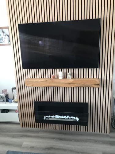 Customer photo review of Wooden Wall Panel | Mocca | Premium 3-sided Wood Veneer