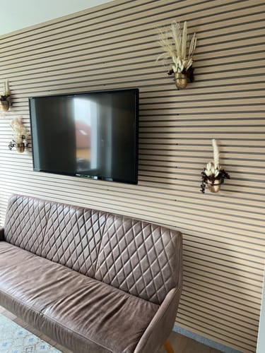 Customer photo review of Wooden Wall Panel | Grey Oak | Premium 3-sided Wood Veneer