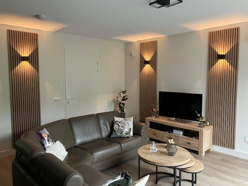 Customer photo review of Wooden Wall Panel | Mocca | Premium 3-sided Wood Veneer