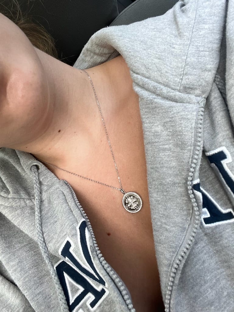 Customer photo review of Customized Cross Protection Prayer Medallion Pendant Necklace