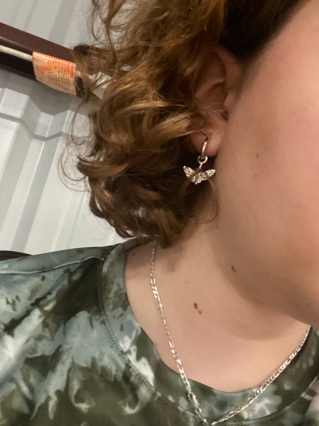 Customer photo review of MOTH DANGLE EARRING
