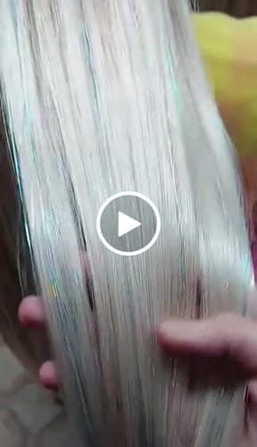 Customer video review of Full Shine Tape in Hair Extensions 100% remy Human Hair Ice Blonde (#1000)