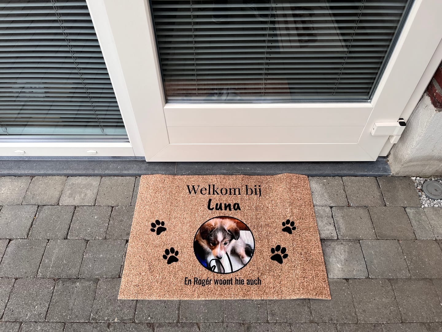 Customer photo review of Eigen foto - Gepersonaliseerde huisdier deurmat