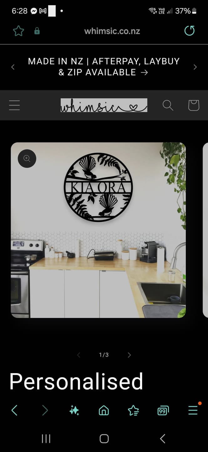 Customer photo review of Personalised Kiwiana Fantail Décor