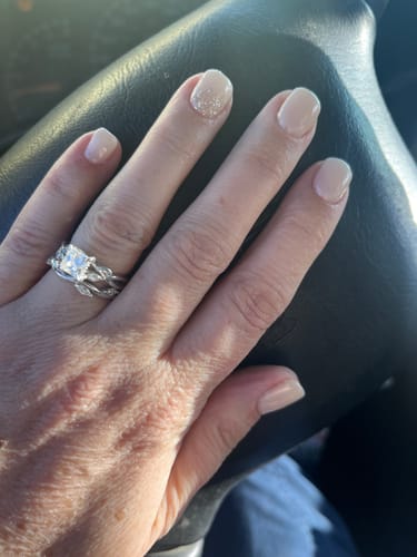 Customer photo review of Moissanite Twisted Vine Trellis Engagement Ring