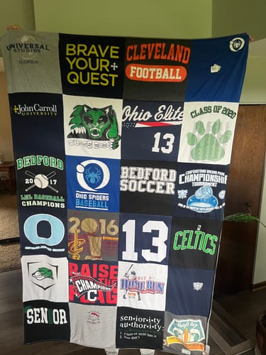 T-shirt quilt featuring bedford champions, ohio spiders baseball by Karen from OH