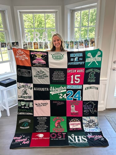 T-shirt quilt featuring abington sports teams by Lisa from MA