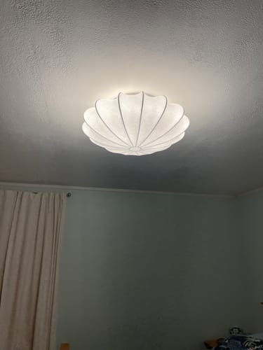 Customer photo review of Mid-Century Modern White Flush Mount Light