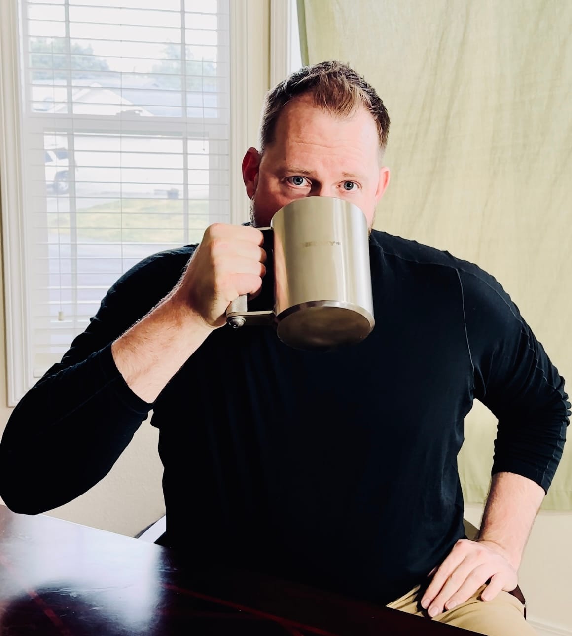 Customer photo review of Heavy Mug | 22lb Stainless Steel Mug