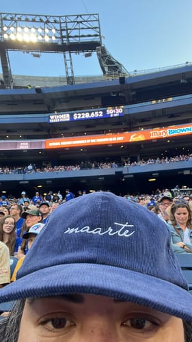 Customer photo review of Custom Order: Maarte Embroidered Corduroy Cap