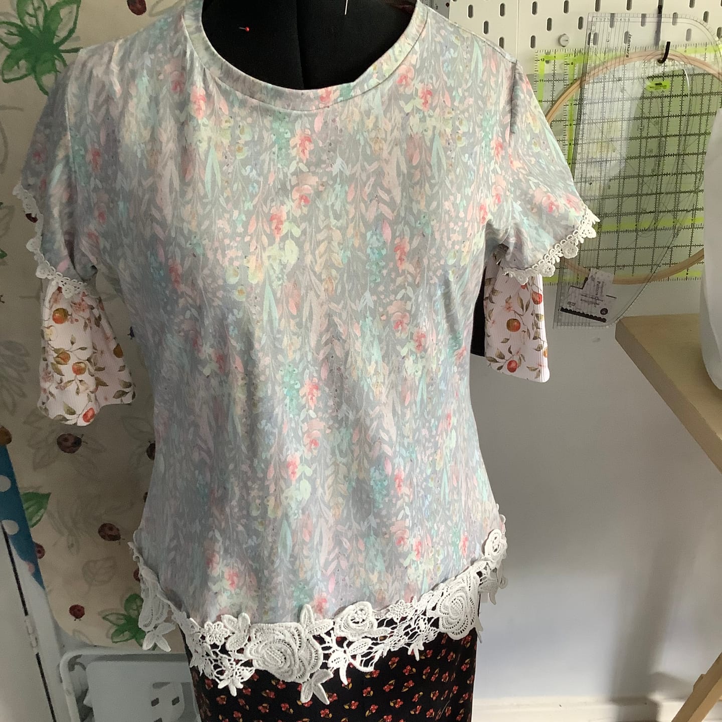 Customer photo review of Busy Gardens Cotton Jersey Fabric