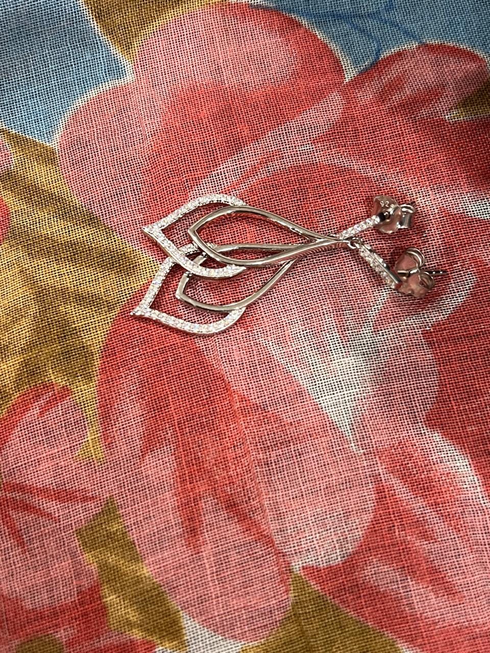 Customer photo review of Nora Luxe Silver Dangles