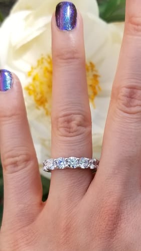 Customer photo review of CZ Eternity Ring in Sterling Silver