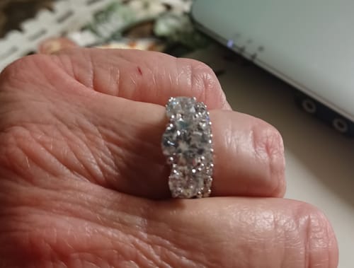 Customer photo review of 3-Stone 2ct CZ Ring in Sterling Silver