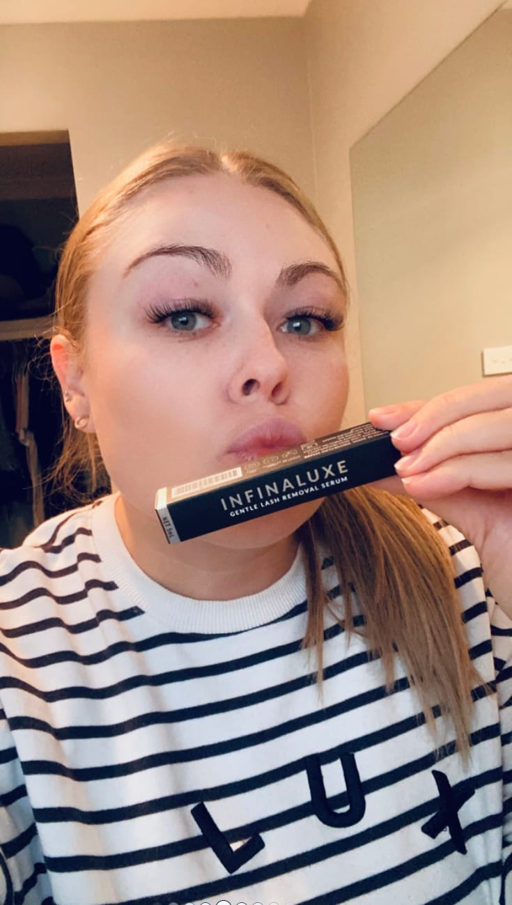 Customer photo review of Infinaluxe Gentle Lash Removal Serum (NEW)