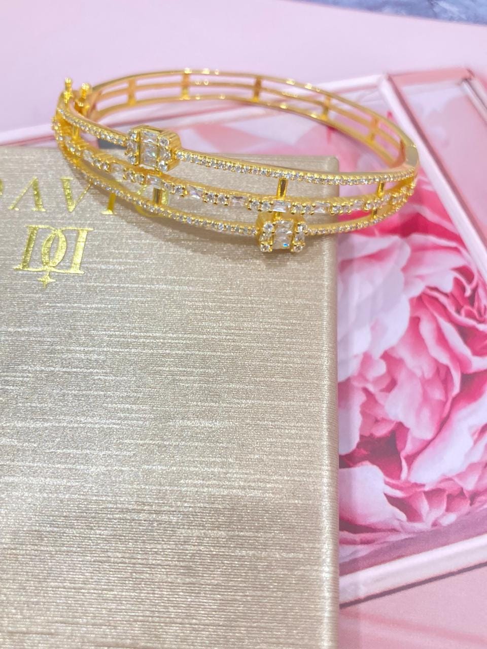 Customer photo review of Vivian Layered Gold Plated Silver Bangle