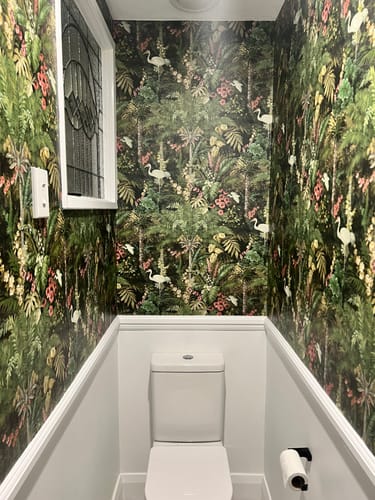 Customer photo review of Masoala - Tropical Wallpaper With Cranes - Green