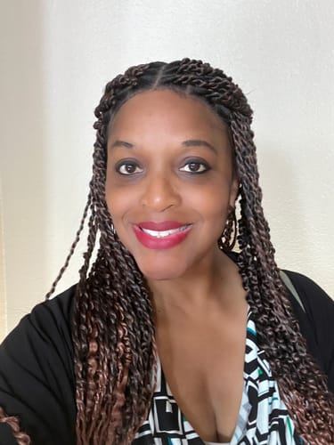 Customer photo review of Passion Twist Locs 28" Half Hand-tied Lace with Human Baby Hair