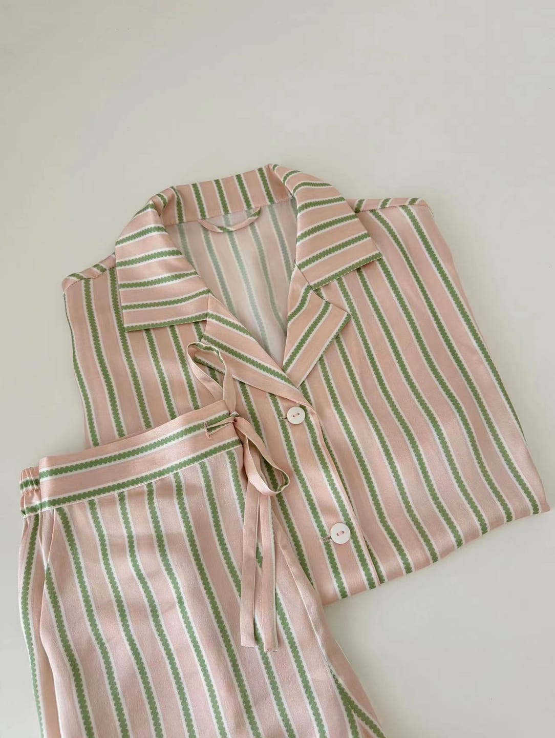 Customer photo review of SILKINC Classic Striped Color Clash Short Pajama Set