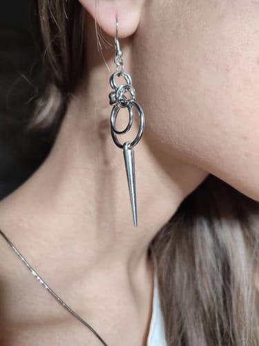 Customer photo review of Chainmail Earrings