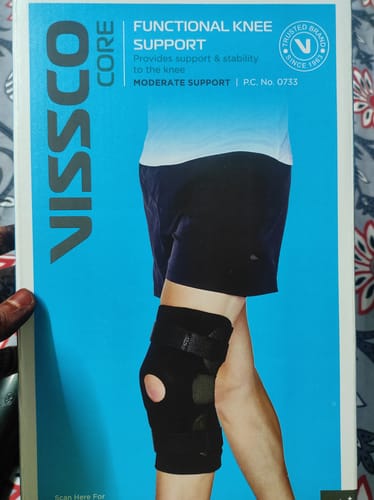 Customer photo review of Functional Knee Support | Provides moderate support & stability to the Knee | Color - Black (Single Piece)