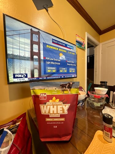 Customer photo review of Whey Protein Isolate with Organic Vanilla