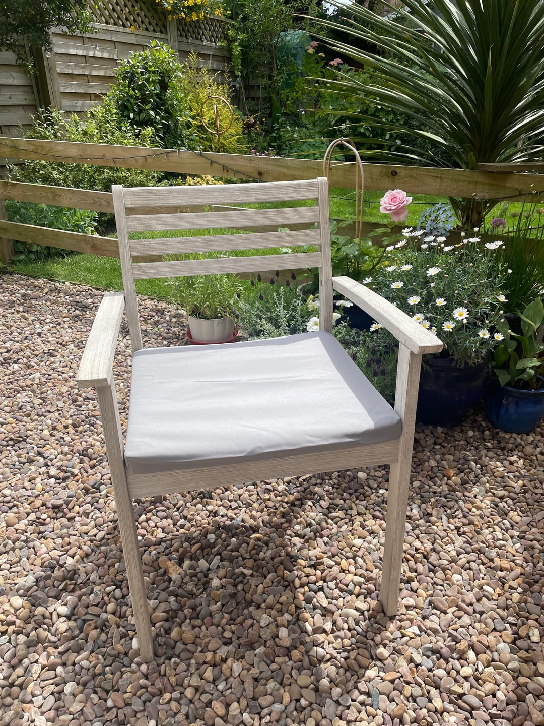 Customer photo review of Outdoor Water-Resistant Chair Seat Pad With Ties