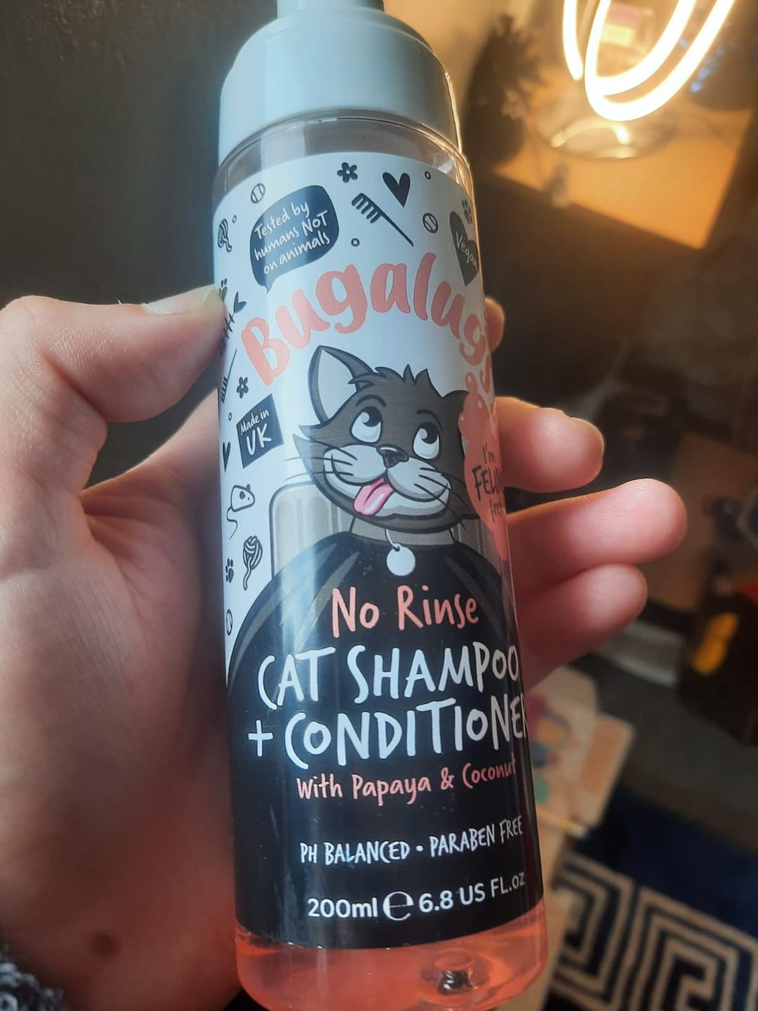 Customer photo review of No Rinse Cat Shampoo + Conditioner