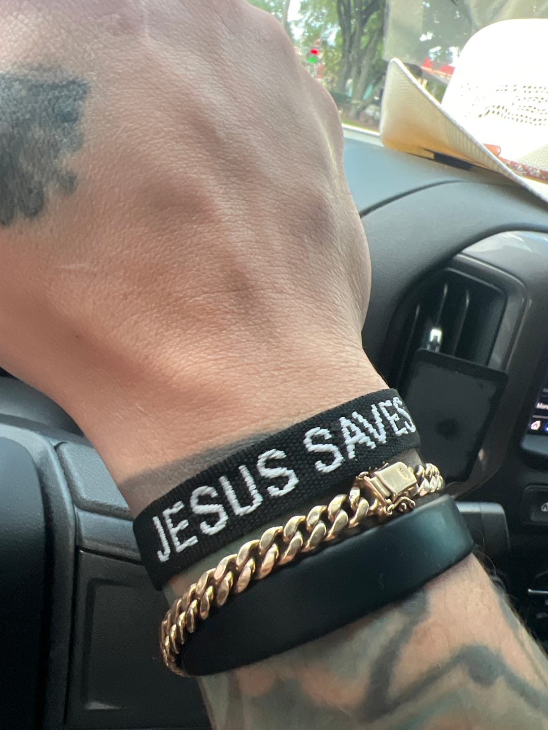 Customer photo review of Jesus Saves Bracelet