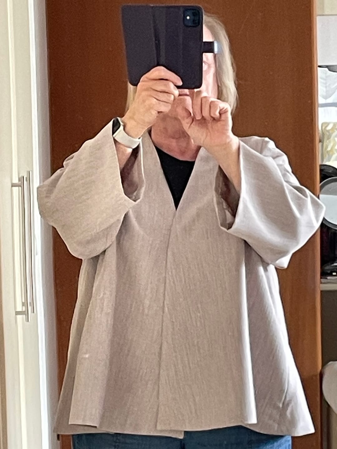 Customer photo review of Linen Look Suiting Fabric