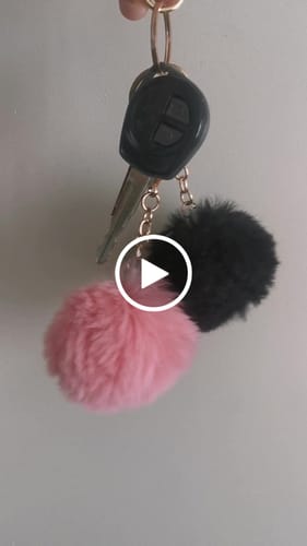 Customer video review of Pom Pom Keychains