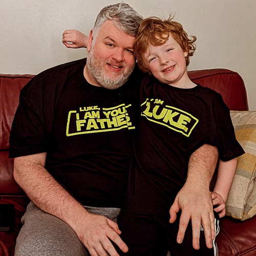 Customer photo review of Personalised I Am Your Father T-Shirts