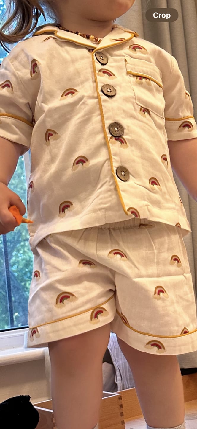 Customer photo review of Summer Rainbows Button Through Pyjama Short Set