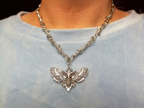 Customer photo review of Death Moth Neckalce