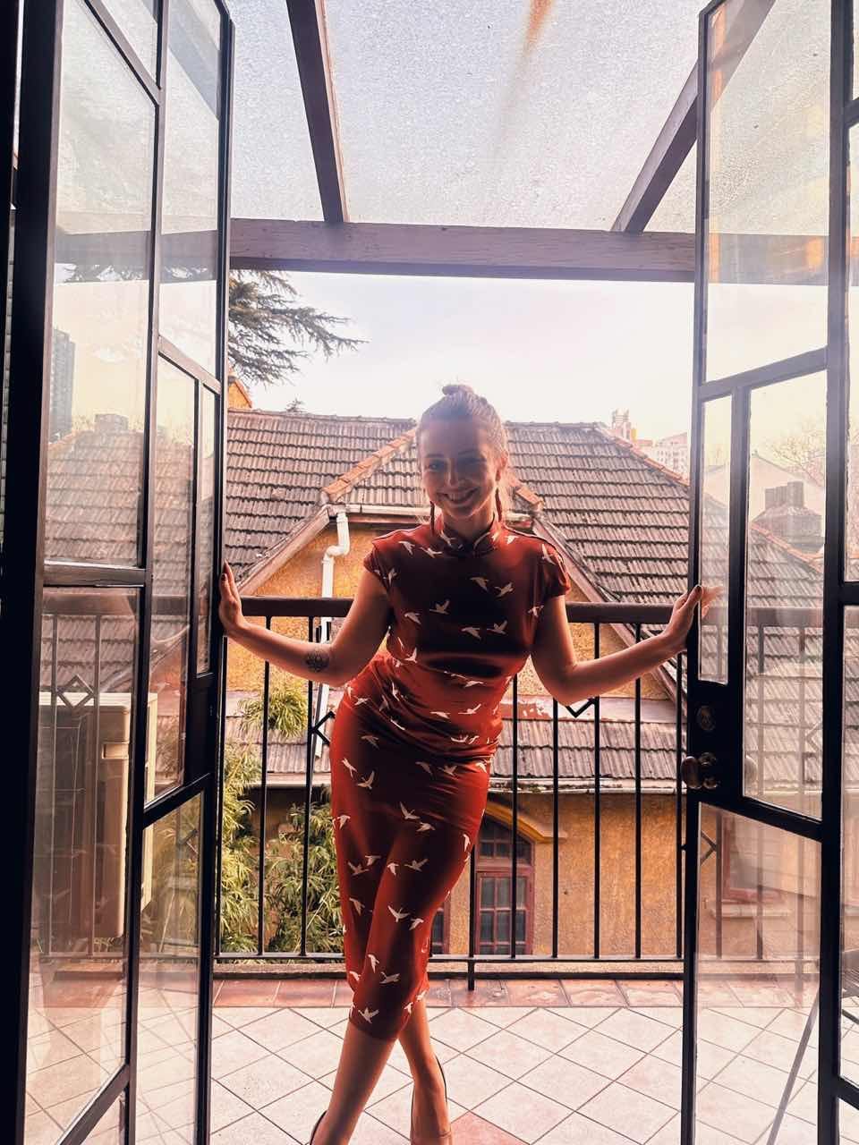 Customer photo review of SILKINC Swan Goose  Backless Cheongsam (Swan Cheongsam)