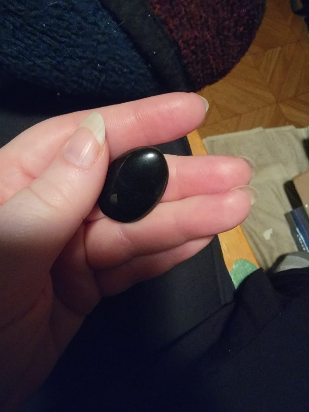 Customer photo review of Black Obsidian Worry Stone
