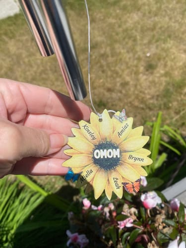 Customer photo review of Personalized Mom Grandma Family Sunflower Wind Chimes