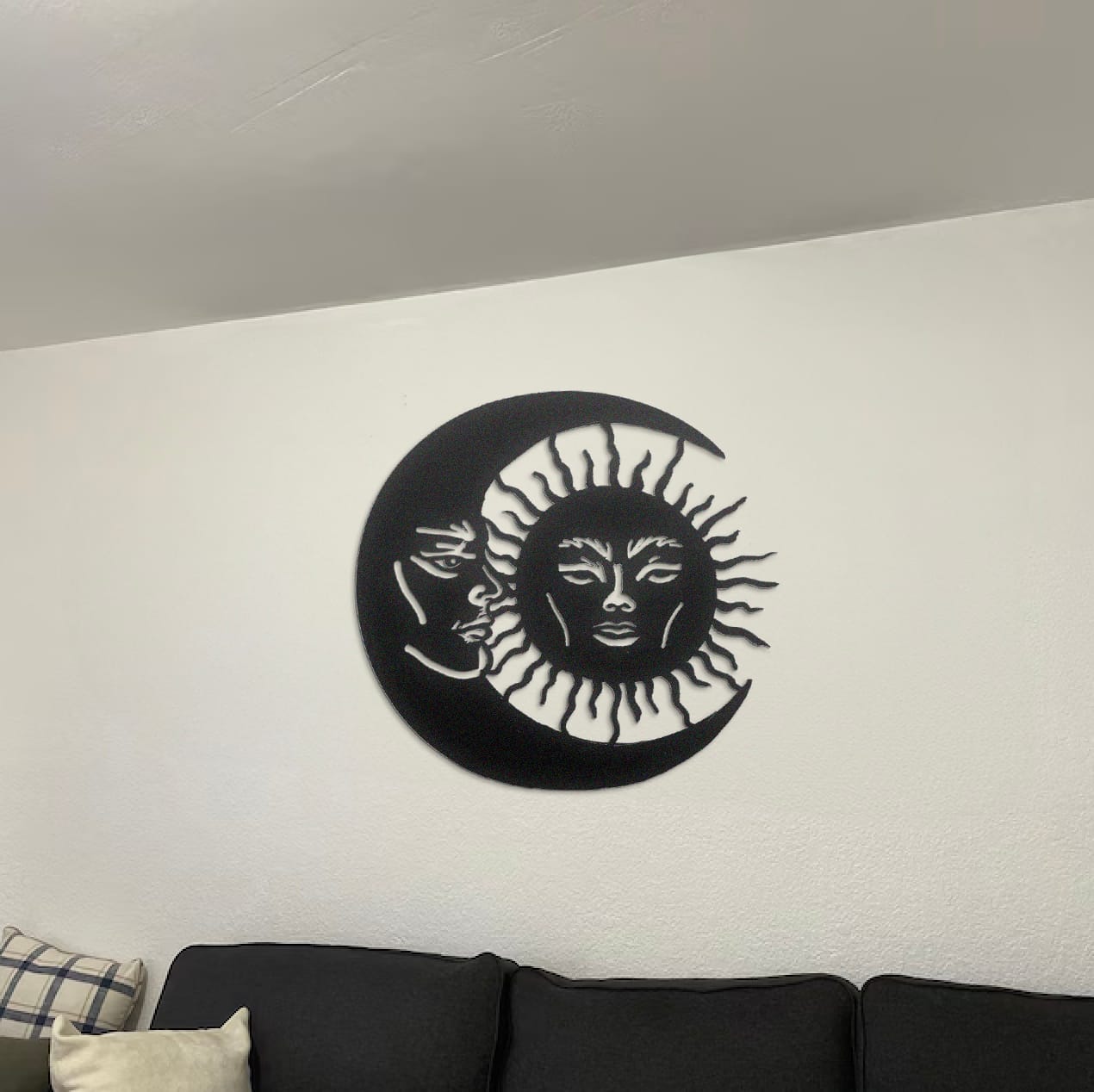 Customer photo review of Bohemian Sun & Moon Metal Wall Art
