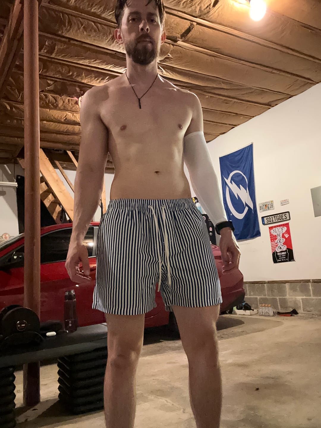 Customer photo review of 1056 - Striped Swim Shorts