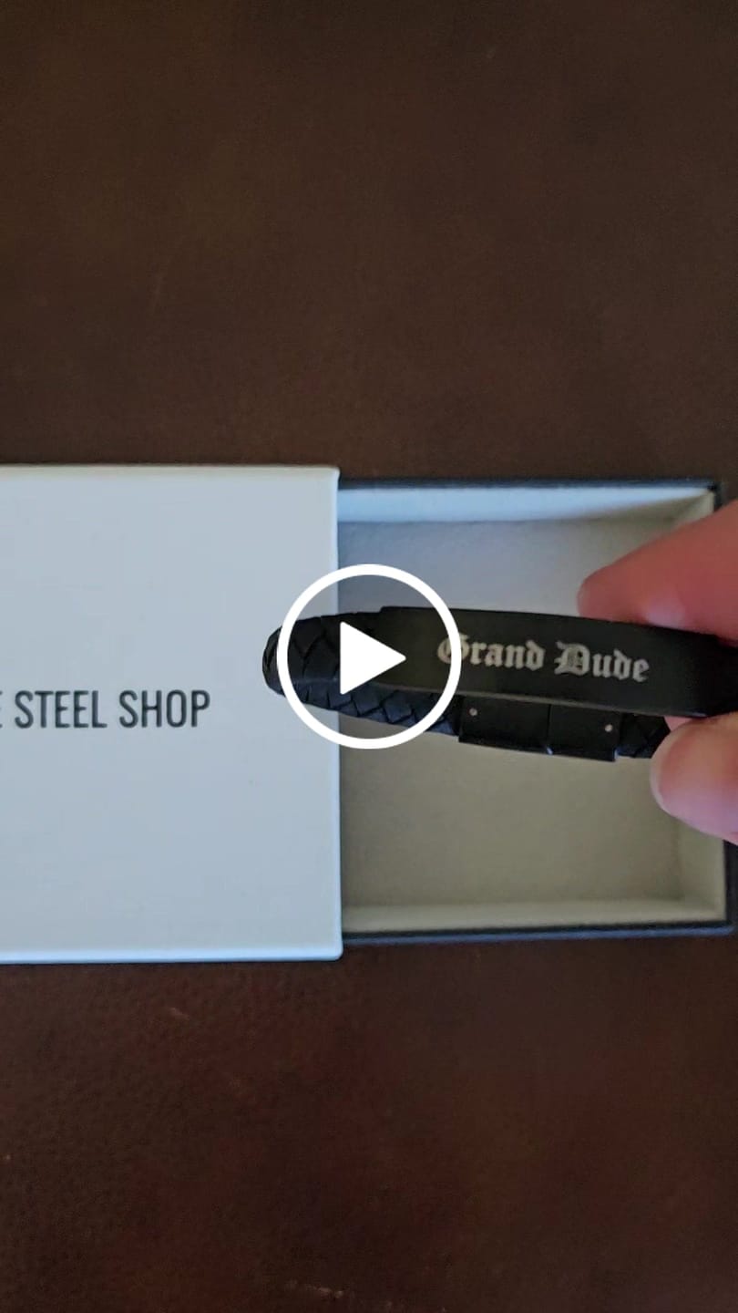 Customer video review of 8mm Flat Leather ID Bracelet