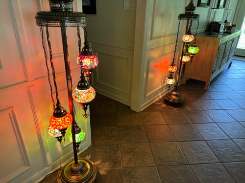 Customer photo review of Turkish Mosaic Floor Lamp Fixtures (Not Included Globes)