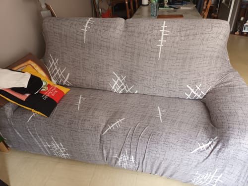 Customer photo review of Gris Fine - Housse de Canapé Extensible
