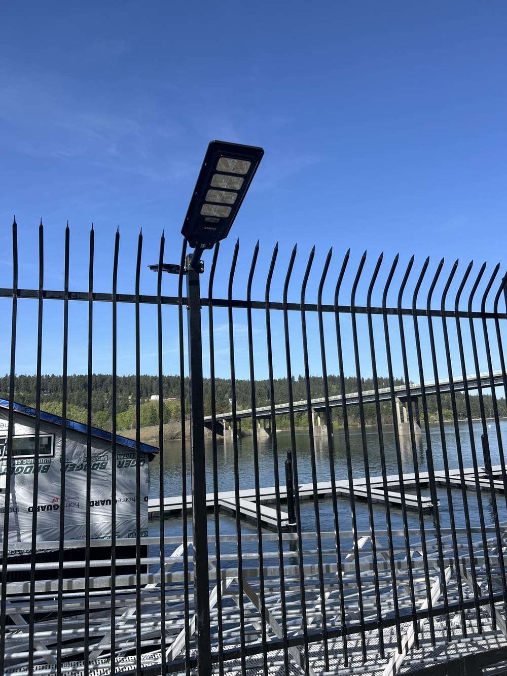 Customer photo review of 4 pack 200W solar street lights 20000 lumens